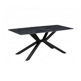 Dining Table Rectangular Shape Green Sintered Stone Top Powder Coated Iron Legs V43-DT-REX