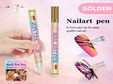Gold 0.7mm Nail Art Doodle Pen 12 Sticks- Single Color Acrylic Marker for Nail Design, No-Bake V888-ELOSUNG28294