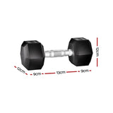 Everfit 20kg Hex Dumbbells Set Dumbbells Weights Lifting Bench Gym Workout 2x10kg FIT-K-DB-HEX-20KG