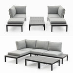 FORTIA 4 pc Outdoor Furniture Setting, 4 Seater Lounge, Chairs and Side Tables, for Outdoors Garden V219-OTDOLSFOA4PA