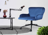 Desk Armchair - Home Office Swivel Chair Adjustable Height Seat PLUME BLUE V274-FT-VOC-001BK-DBU
