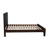 Bed Frame King Size in Solid Wood Veneered Acacia Bedroom Timber Slat in Chocolate V43-BED-NOWKCH