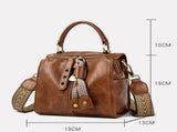 Khaki Vintage Look PU Leather Box Bag Stylish Top Handle Crossbody Tote Multi-Carry Bucket Bag V888-ELOSUNG46371