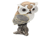 Owl Figurine Statue Resin Owl Sculpture Standing On Stump for Home Porch Patio Lawn Yard Decoration V1294-YM0901-3115240062912
