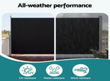 Instahut 1.4X3M Side Awning Retractable Privacy Screen Outdoor Sun Shade Black AWN-B-SIDE-FC-140-BK