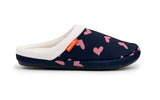 ARCHLINE Orthotic Slippers Slip On Scuffs Pain Relief Moccasins - Navy with Hearts - EUR 38 V563-AS302-38