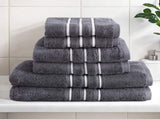 6 Pack Bath Towels Set Cotton Towel Grey TOWEL-6-ALL-GR