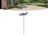 Airplane Weather Vane Iron Stainless Steel Outdoor Wind Spinner Windmill for Garden Patio Lawn Yard V1366-AZ2-W-18542