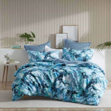 Logan and Mason Heather Blue Cotton-rich Percale Print Quilt Cover Set King V442-LED-QUILTCS-HEATHER-BLUE-KI