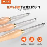 Wood Lathe Chisel Set, 3 PCS Woodworking Turning Tools, Includes Square, Round, Diamond Carbide V952-MBMGCD3JYTSFY1V1VV0