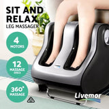 Livemor Foot Massager Shiatsu Massagers Electric Roller Calf Leg Kneading Silver FOOT-MASSAGE-288-SI