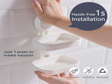 3 Pack Suction Cup Soap Dishes, Removable Drill-Free Bar Soap Holders for Shower Walls, Bathrooms, V1189-LC-AMZ-00271