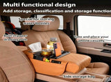 Multifunctional PU Leather Car Armrest Mat, 5-in-1 Center Console Cover with Cup Holder, Tissue V1366-AZ2-W-10673