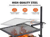 Swivel Campfire Grill, Fire Pit Grill Grate over Fire Pits, Heavy Duty Steel Grill Grates, 360&deg V952-LSYYKJDGL1616U3A5V0