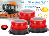 Solar Powered LED Flashing Beacon Light, 12-24V Amber Emergency Magnetic Warning Red V201-LED0016RE8AUA