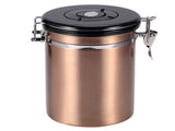 Stainless Steel Sealed Tank MoistureProof Coffee Bean Tea Storage Pot with Air Evacuation Valve V1294-YM0901-3118200183911