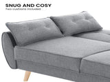 Elle Button-Tufted Fabric Sofa Bed with Cushions by Sarantino Light Grey SOFA-M1910-LNN-LGY