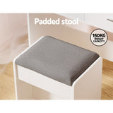 Artiss Dressing Table Set Stool 10 LED Bulbs White Dale FUR-V-DRESS02-LED-WH-AB