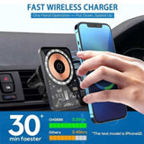 15W Magnetic Car Wireless Charger Phone Holder Mount MagSafe with Cyber Style V201-W13029438