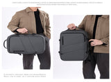 Grey Premium Business Expandable Travel Backpack with External USB Charging - 20-35L Large-Capacity V888-ELOSUNG42721