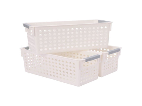 36x Premium Plastic Storage Basket Bulk w/ Grip Handles 29*13.5*12.5cm V563-PS2913-1BOX