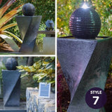 PROTEGE Solar Fountain Water Feature Outdoor Bird Bath with LED Lights - Charcoal V219-PMPFPKPROA3CB