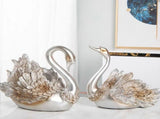 Couple Swan Ornament Living Room TV Cabinet Swan Ornament Modern Home Decoration Wedding Gifts V1294-YM0717-3115220080611