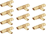(Pack of 10) Pex A Full Flow Expansion Brass Fittings 3/4"x 3/4"x 1/2" Reducing Tee ONLY For Pex-A V1258-DP02-C-2366