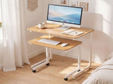 Artiss Mobile Laptop Desk Set 2-In-1 C-Shaped Nesting Table Oak LA-DESK-C-SET-LW