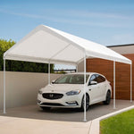 Instahut Carports 3x6m Carport Kits Steel Shelter Gazebo Canopy Garage Portable Garden Shed CAPT-H-3X6-WH-N-AB