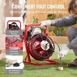Drain Cleaner Machine Drain Auger 50FT x 3/8 Inch Manual Feed & 4 Cutters V952-SDJJKLSGDSTJVQGHEV3