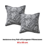 Bianca Pair of Maidstone Grey European Pillowcases 65 x 65cm V442-BCA-PILLOWC-MAIDSTONE-GREY-EU