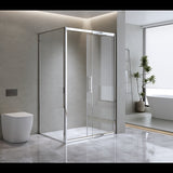 Adjustable 1500x1010mm Single Door Corner Sliding Glass Shower Screen in Chrome V63-845841