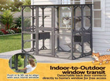 i.Pet Cat House 181cm Outdoor Catio Enclosure Walk-In Large Rabbit Hutch Grey PET-CH-180X180-GR-ABC
