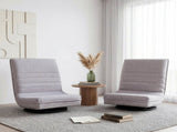Artiss 2 Swivel Floor Chair 360 Adjustable Foldable Lounge Seat Floor Sofa Chair Grey FLOOR-SBL-03LIN-GYX2
