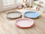 Cooling Ice Silk Pet Bed for Small Dogs and Cats, Breathable Summer Nest with Washable Cushion, V1341-ZY-M5MWNNBL-LIGHTGREY-L7058CM