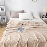 Cotton Waffle Blanket - Air Conditioning Blanket/Throw/Summer Quilt, 200*230cm,Khaki V888-ELOSUNG15965