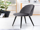 Artiss Dining Chairs Set of 2 Velvet Solid Curved Dark Grey MO-DIN-02-VEL-BKX2