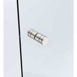 100cm Frameless Diamond Shower Screen Nickel F-Brackets with SS Hinges & Round Knob Handle V63-911141