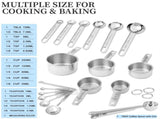18-Piece Stainless Steel Measuring Cups and Spoons Set,5 Stainless Steel Nesting Measuring Cups & 6 V1192-AZ-W-32083