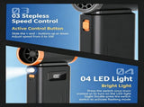 HighSpeed Brushless Mini Portable Turbo Fan, Handheld Wireless Outdoor Blower, Blowing Mode With V1221-XM-LB8209-GM230
