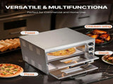 Commercial Pizza Oven Countertop, 16-Inch Double Deck Layers, Stainless Steel Electric Pizza Oven V952-FMDRPSLSCSXNXR1RGV3