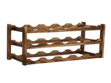 Wine Rack Pine Wood Wine Bottle Storage Shelf Display Organizer Decor for Countertop Home 3 Layer 15 V1294-YM0703-3116230002811