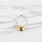 10 Pack Handle Door Knob Diameter Crystal Gold, Cabinet Knobs Mant Round Glass Knobs Decoration for V1237-ZY-528-263