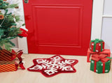 Winter Snowflake Rug Red Bath Mat Bathroom Decor Welcome Non Slip Xmas Washable Bathtub Tub Doormat V1259-DP01-A-5598