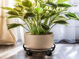 Movable Iron Potted Plant Stand for Home Garden Decoration-Black V1161-101164