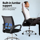 Artiss 2x Mesh Office Chair Mid Back Black OCHAIR-G-2004-BKX2