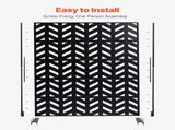 Metal Privacy Screen, 47" W x 72" H, Outdoor Privacy Screens 5-Panel, Freestanding Outdoor Divider V952-DLSHWYSPMJS7IMXJNV0