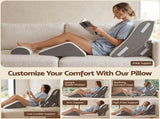 Giselle 4PCS Orthopedic Bed Wedge Pillow Set Anti-Slip Velcro System For Sleeping, 30D Gel Memory PILLOW-WDG-PILE-GY