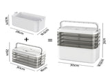 Artiss 5 Tier Portable Storage Box Detachable with Handles Plastic Clear SC-PLS-5T-WH